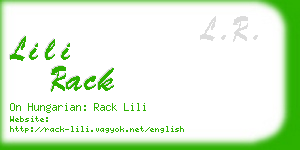 lili rack business card